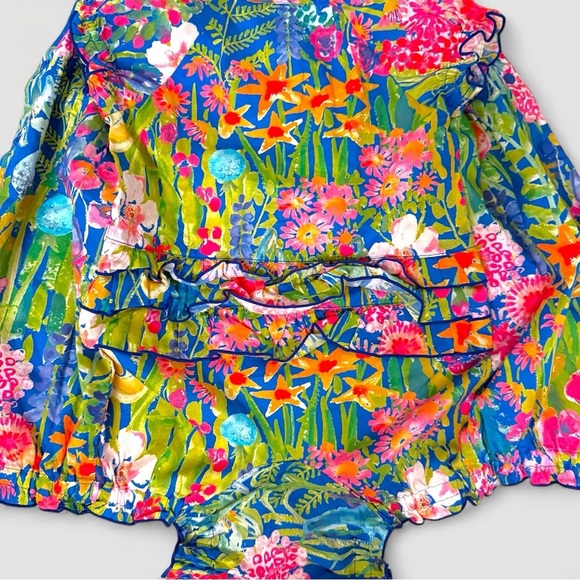 Familiar Japan Luxury Baby Romper 70 / US 6–12M – Vibrant Floral Print – NWOT - Picture 4 of 16